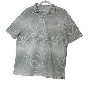 Nat‎ Nast Shirt Mens Large Gray Polo Leaves Short Sleeve Luxury Originals Knit